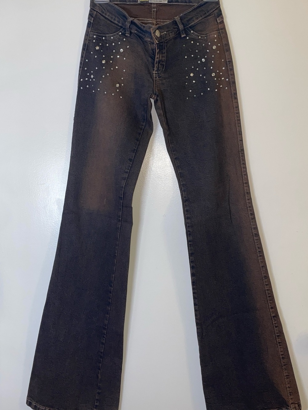 Vintage Y2K Blue-grey Embellished Bellbottoms